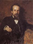 Ilia Efimovich Repin Agrees Si Qiake the husband portrait Germany oil painting artist